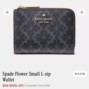 Kate Spade Black L-Zip Wallet